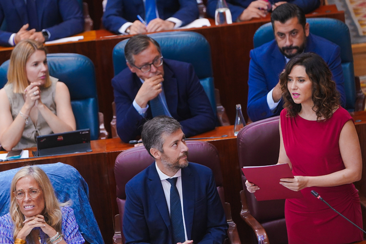 Díaz Ayuso a Sánchez: “Vamos a ser el azote de la corrupción. Aquí en la Comunidad de Madrid, miedo cero”