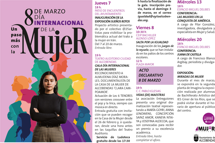 Alcobendas da “Un paso más con la mujer” y celebra el 8M con un completo programa de actividades