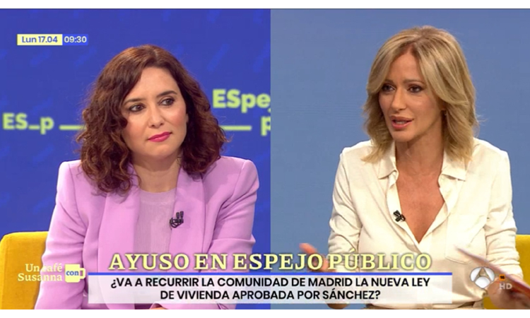 Díaz Ayuso ve una 'improvisación' el anuncio del Gobierno sobre la Sareb e insiste: 'no aplicará la nueva Ley de la Vivienda donde no sea obligatorio'